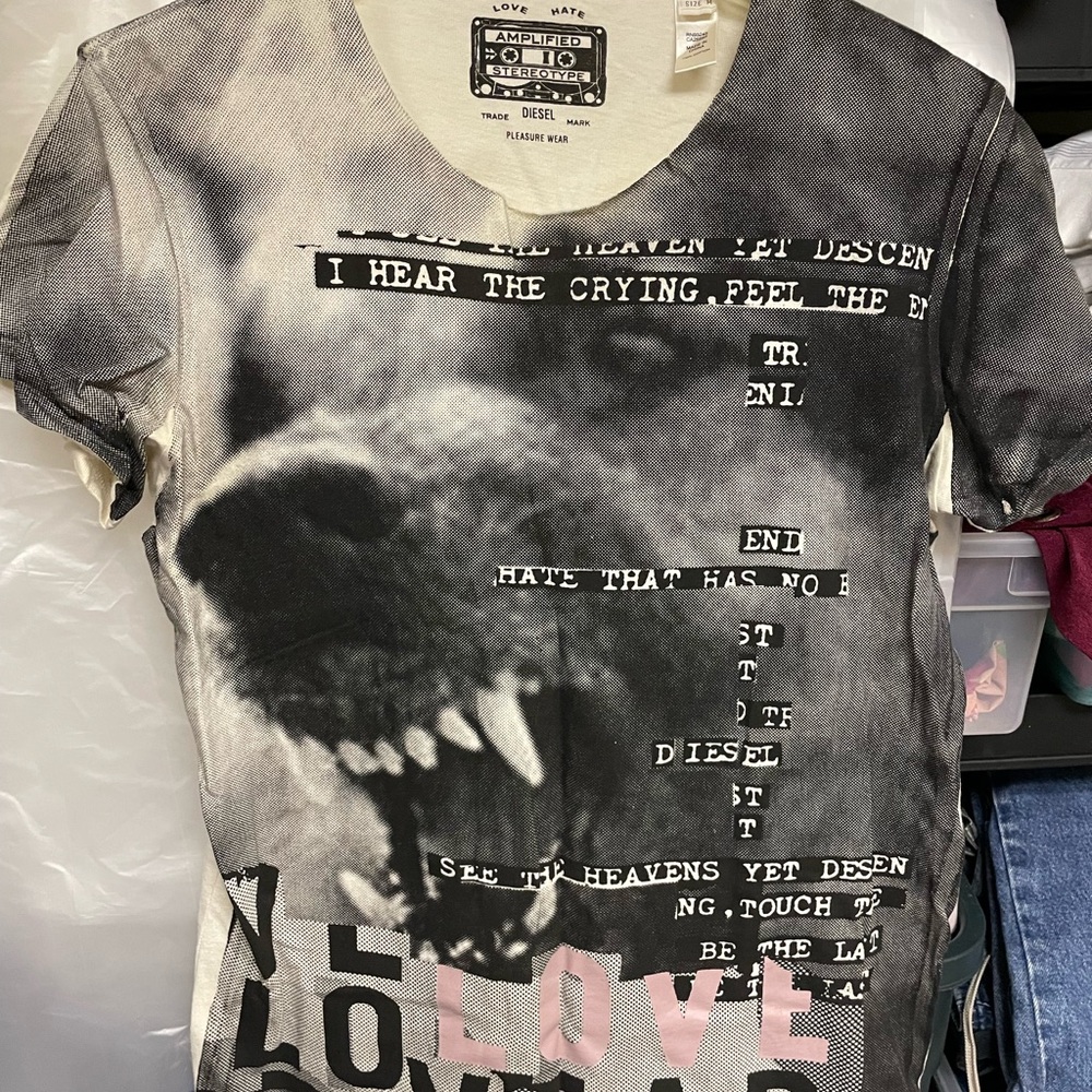 Diesel Black and White Graphic Tee